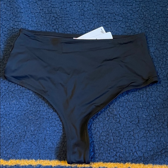 NWT Brazilian Black High-Waisted Bikini Bottom - Picture 1 of 4